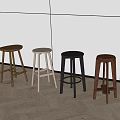 Modern Bar Stool Bar Chair Combination 3d model