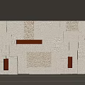 Gray Stone Background Wall Featuring Various Sizes Tiles And Orange Decorative Elements 3d model