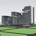 Modern Multi storey Industrial Factory Building With Greenery And Glass Curtain Walls