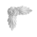 White Decorative Carving with Rose Flower and Leaf Design for Home Decoration Ornament