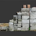Constructed Stacked Red Bricks And Gray Stone Blocks Architectural Structure With Textured Surfaces