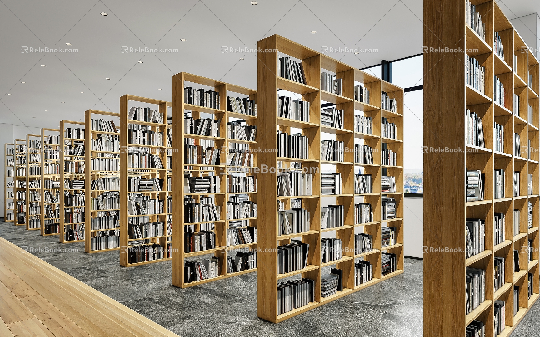 modern library 3d model