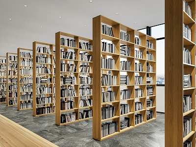 modern library 3d model