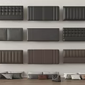 Stylish Bed Headboards In Black And Brown With Tufted Smooth Stitched Designs And Decorative Pillows