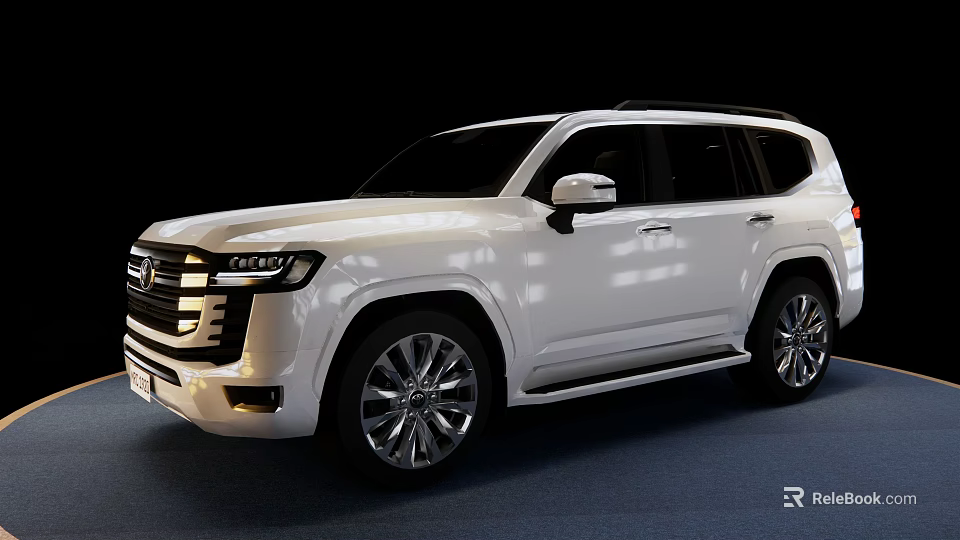 White SUV With Modern Design Chrome Accents And Large Alloy Wheels 3d model 