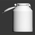 Classic Silver Metal Milk Can With Open Lid On Black Background