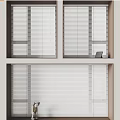 Modern White Window Blinds With Minimalist Design For Home Interior Light Control 3d model