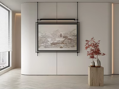 New Chinese Landscape Painting Decorative Painting 3d model