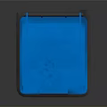 Gray Paper Recycling Bin With Blue Lid And Wheels For Home Use