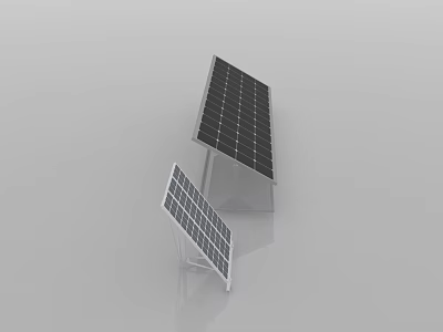 Solar Panels With Mounting Stands In Different Sizes For Renewable Use 3d model