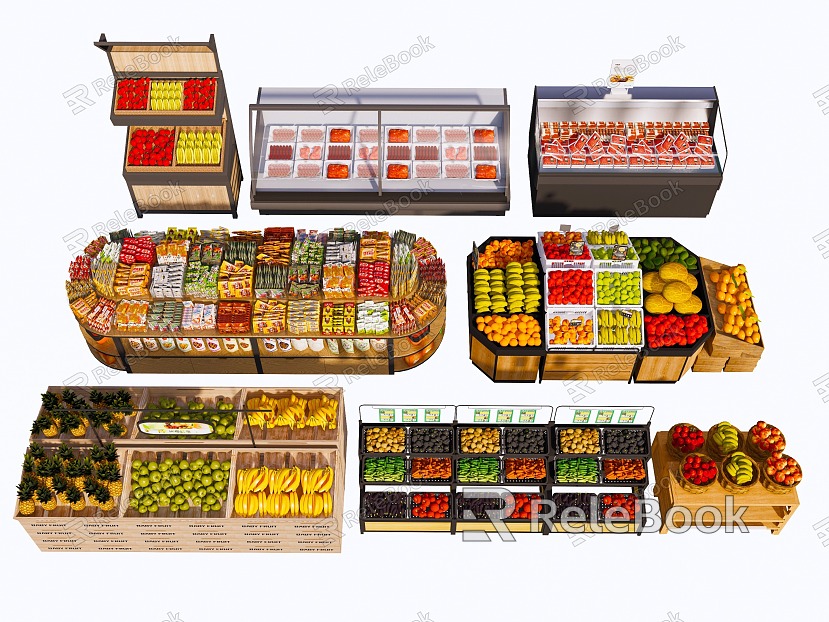 Supermarket Shelf Fresh Freezer Supermarket Freezer Shelf Container Fruit Cabinet model