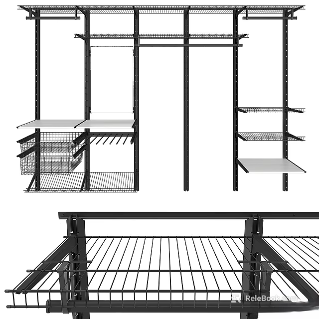 Sturdy Metal Storage Shelving Units With Wire Racks And Multi Tier Design 3d model 