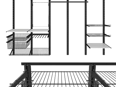 Sturdy Metal Storage Shelving Units With Wire Racks And Multi Tier Design 3d model