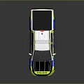 Ford Police Pickup Truck With Emergency Lights And Livery