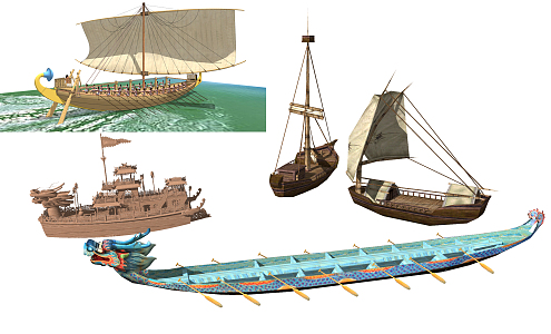 New Chinese Sailing Dragon Boat 3d model