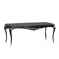 Luxurious Black Dining Table With Decorative Carved Legs And Smooth Glossy Top