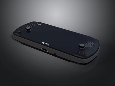 Black RTHA Handheld Gaming Console With Sleek Design And Joysticks Buttons 3d model