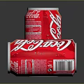 Coca Cola Soft Drink Red Cans Standing And Lying On Reflective Surface 3d model