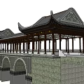 Chinese Bridge Covered Bridge 3d model