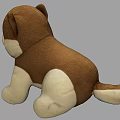 Plush Brown And White Puppy Decorative Ornament Set For Home Decor