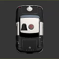 Cartoon Style Police Car Model With Siren Light Megaphone Gray White Body
