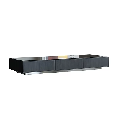 Modern Black TV Stand With Sleek Design And Wooden Cabinet Drawers 3d model