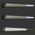 Three Conical Decorative Items With Green White Surface And Colorful Patterns