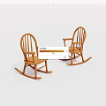 Two Classic Wooden Rocking Chairs With Traditional Design And Smooth Rockers