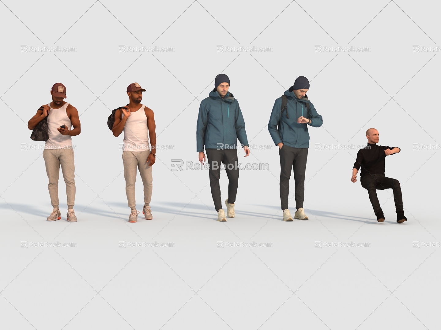 Male Characters 3d model