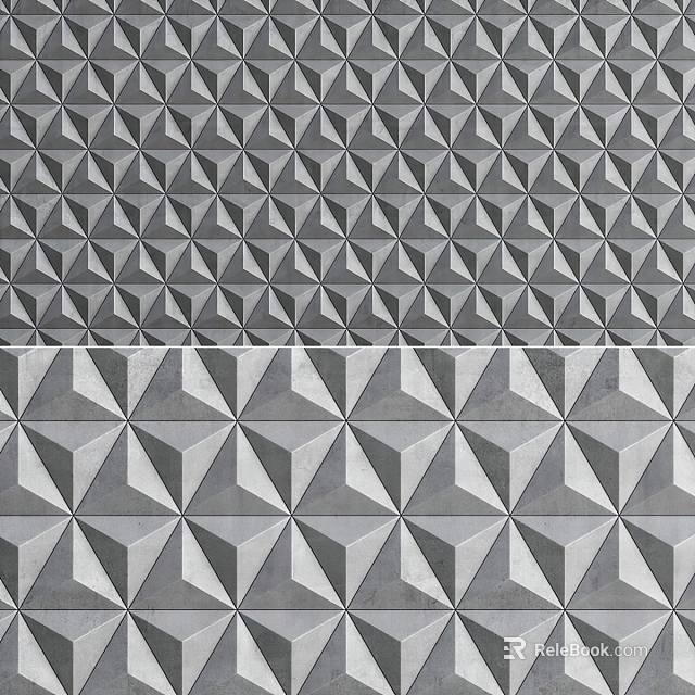 Gray Square Rug Featuring Geometric Triangle Pattern For Modern Interior Decor 3d model 