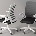 Modern Office Chair With Mesh Back White Frame Black Seat And Wheels