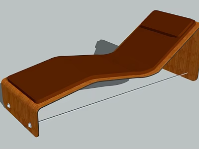 Modern Brown Lounge Chair with Wooden Frame and Curved Sleek Design 3d model