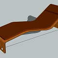 Modern Brown Lounge Chair with Wooden Frame and Curved Sleek Design