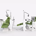 High Quality Green Dental Treatment Chairs With Medical Lights And Control Units