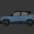 Futon Blue SUV With Black Roof And Black Wheels And Modern Front Face Design