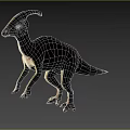Dinosaur With Large Curved Crest Green Brown Striped Body Standing Posture 3D Rendering