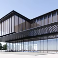 Modern Sales Office Building Simple Sales Office Commercial 3d model