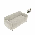 Plush White and Brown Sectional Sofa with Modern Cozy Design and Soft Upholstery