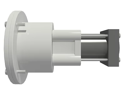Industrial Equipment Mechanical Component Featuring Flange Cylinder And Metal Rod Design 3d model