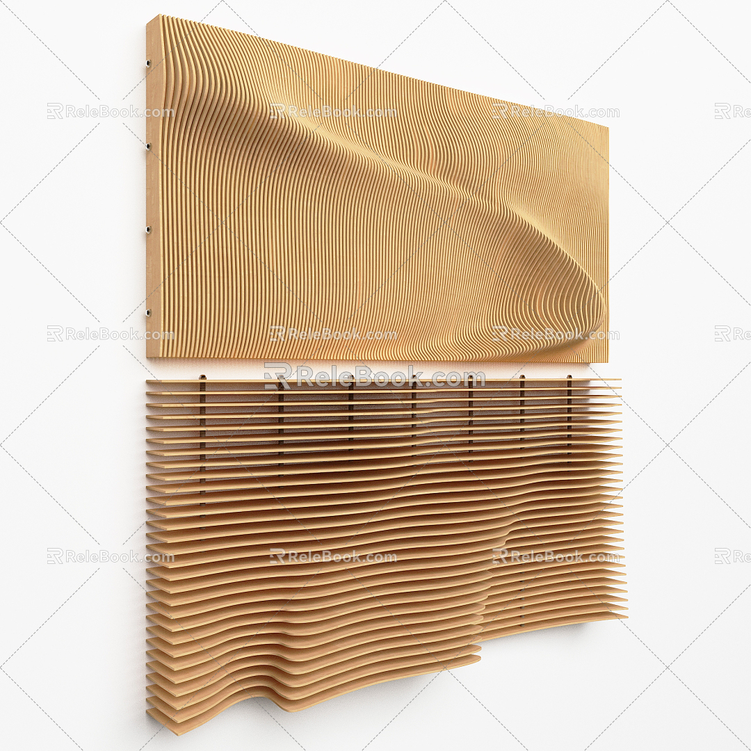 Modern wall wave wall grille shape 3d model