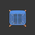 Stylish Set Of Two Rattan Bar Stools With Black Metal Legs And Woven Design