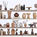 Modern Ornaments Combination Ornaments Pottery Pot Utensils Books 3d model