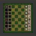 Electronic Mechanical Chess Set With Green Checkerboard And Detailed Pieces