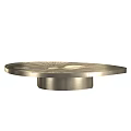 Round Metal Coffee Table With Intricate Carved Patterns And Artistic Detailed Design