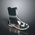 Modern High Top Lifestyle Boot With Dark Green Silver Copper Accents And White Sole