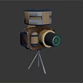 Vintage Style Digital Camera With Metal Wooden Structure And Tripod Stand