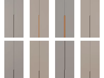 Modern Cabinet Doors With Various Color Tones And Stylish Handle Designs 3d model