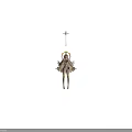 Angelic Character With Divine Halo Golden Wings And Long Blonde Hair In White Gold Outfit