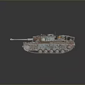 Detailed Military Tank 3D Model With Vintage Design Metallic Texture And Tracks