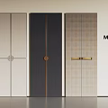 Minotti Wardrobe Doors With Three Distinct Designs Light Dark And Plaid Patterns 3d model